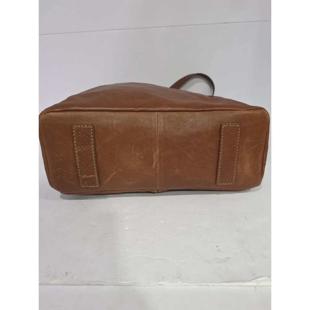 Frye Mindy Brown Leather Tote Bag XL with Pockets X6202 Casual Travel Bag